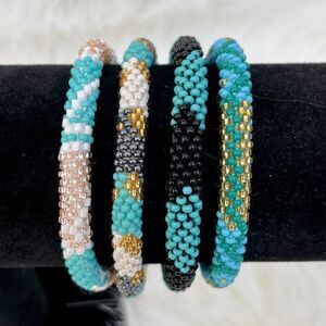 HAND CRAFTED in Nepal Beaded Bracelets (set of 4) #308